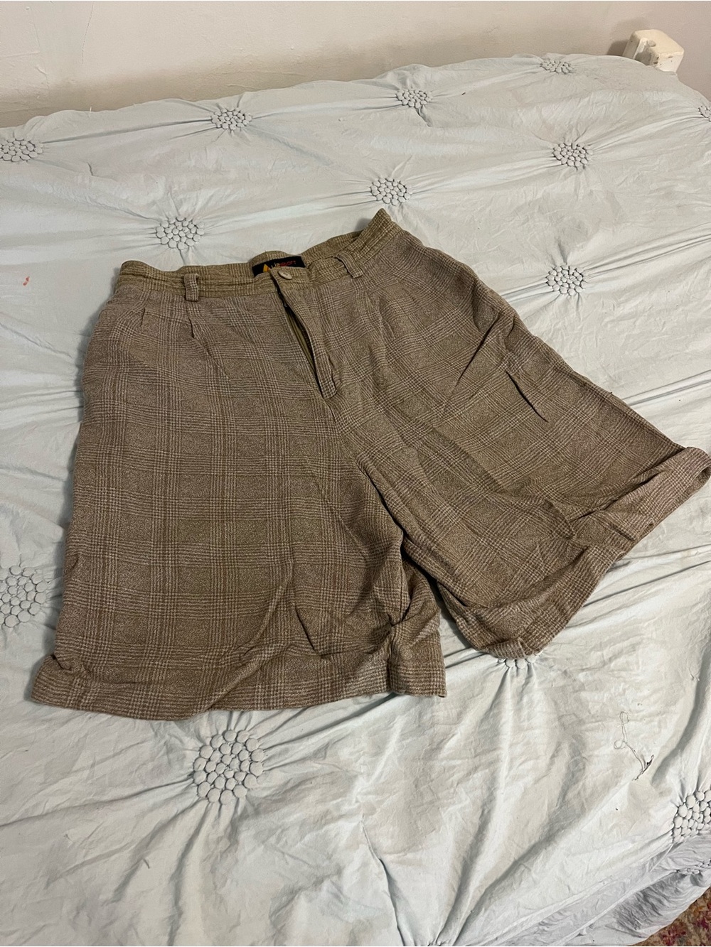 Brown Plaid Women's Flowy Shorts